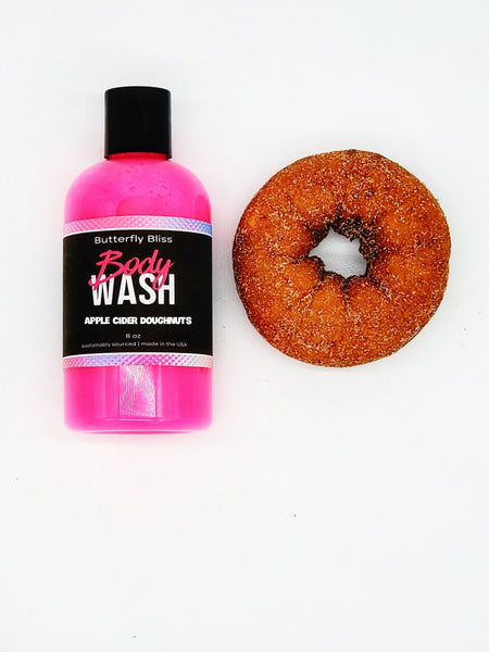 Apple Cider Donut Shower Gel and Bubble Bath, Doughnut Scented Wash, Apple Cider Doughnut Bubble Bath, Bakery Scented Soap, Donut Soap